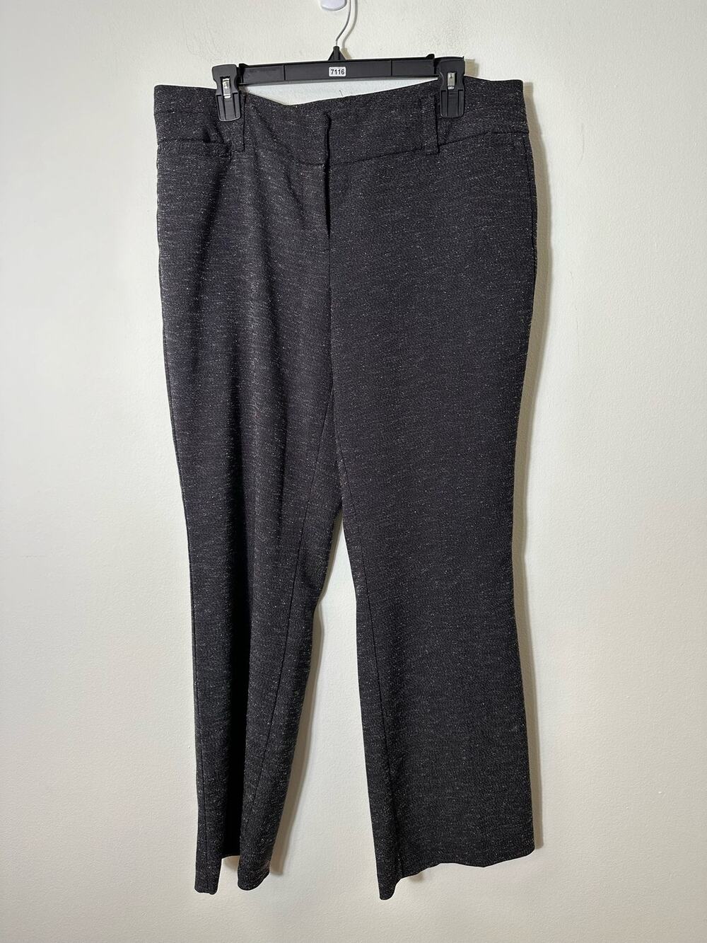 Women's 7th Avenue New York & Co Charcoal Gray Bootcut Pants Sz 12